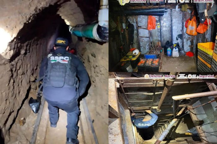 Autoridades desvelan un tunel clandestino en Baja California que conecta