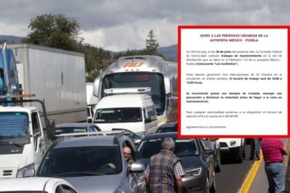 Cierre temporal de la Autopista Mexico Puebla por trabajos de mantenimiento