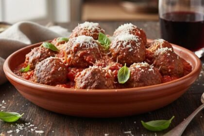 Albóndigas a la italiana con queso parmesano para cinco personas, listas en menos de una hora