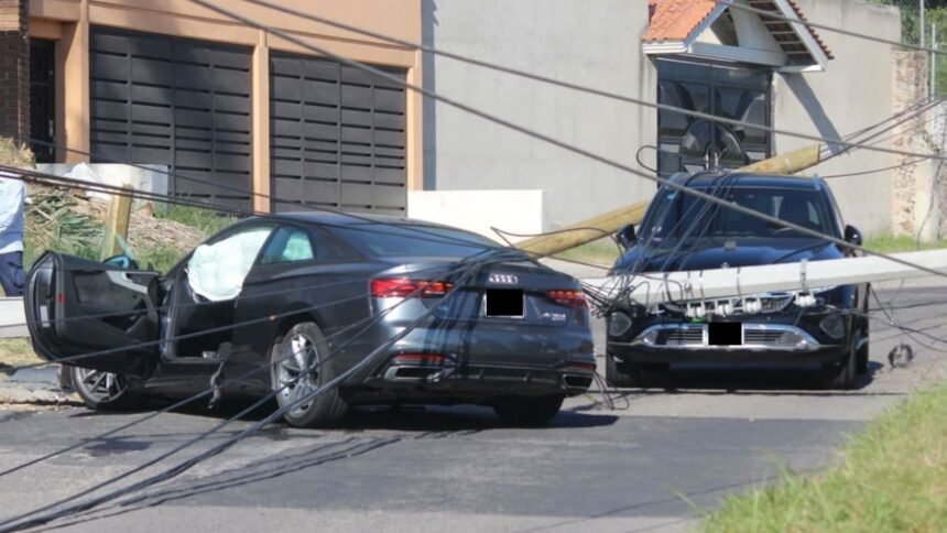caos vial en gran jardin por intento de esquivar un