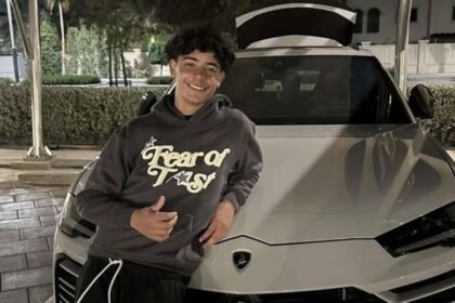 cristiano ronaldo jr a sus 15 anos presenta su lamborghini