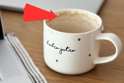 Eliminación de manchas de café en tazas con dos ingredientes sin cloro