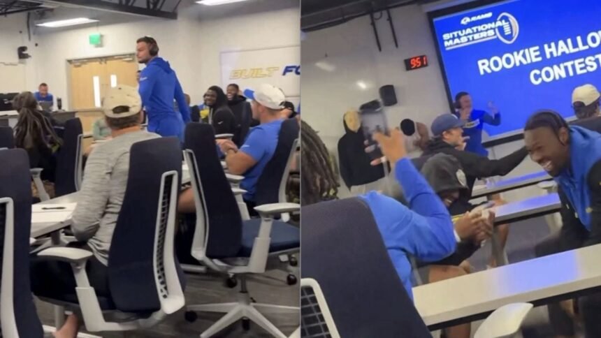 jugador de los rams imita a su coach por halloween