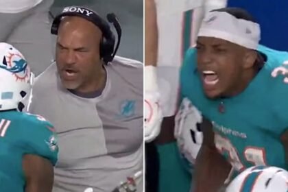 ollie gordon corredor de dolphins se enfrenta a un coach