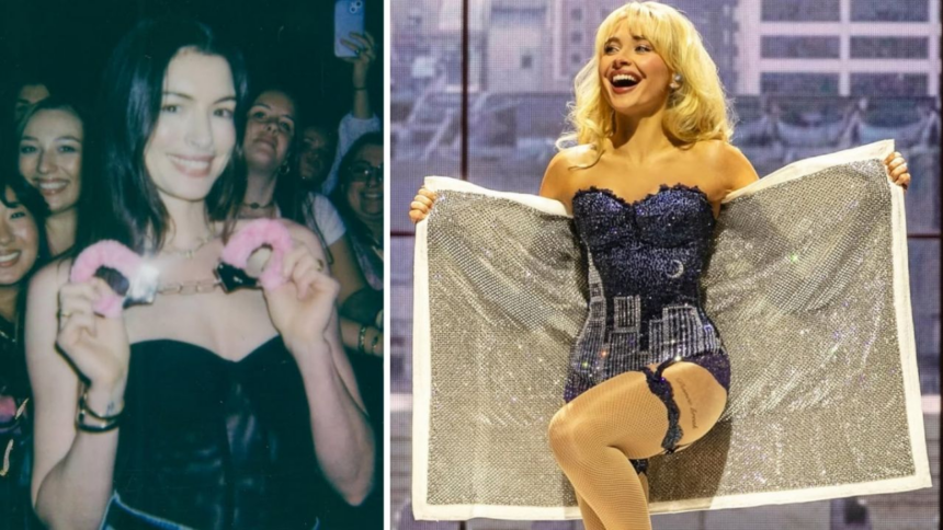 Sabrina Carpenter destaca a Anne Hathaway durante un concierto por su belleza excepcional