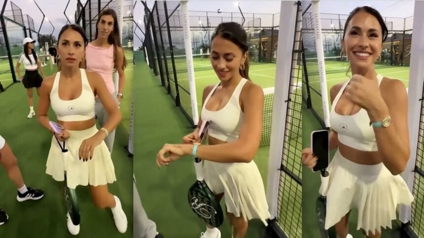 antonela roccuzzo es abordada por un influencer que no la