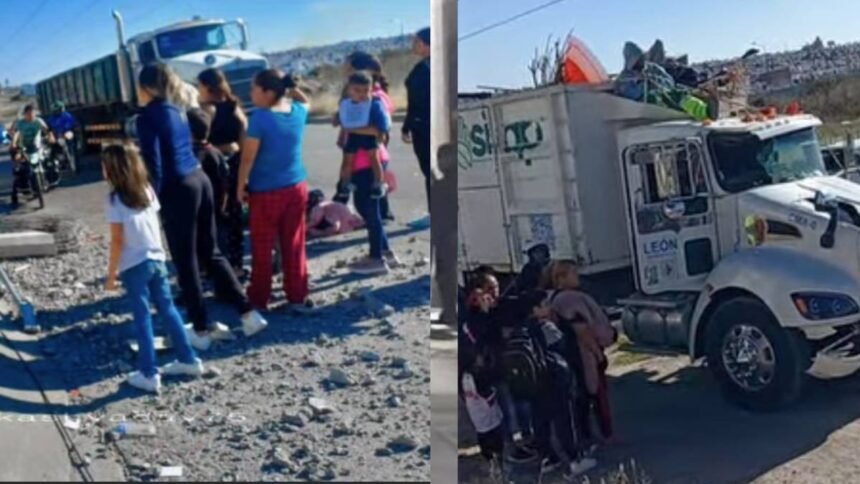 camion de siap colisiona con poste de cfe en leon