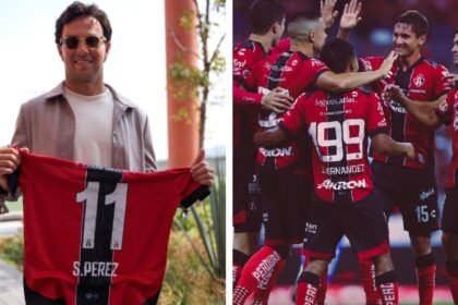 checo perez luce la playera del atlas y genera expectativa