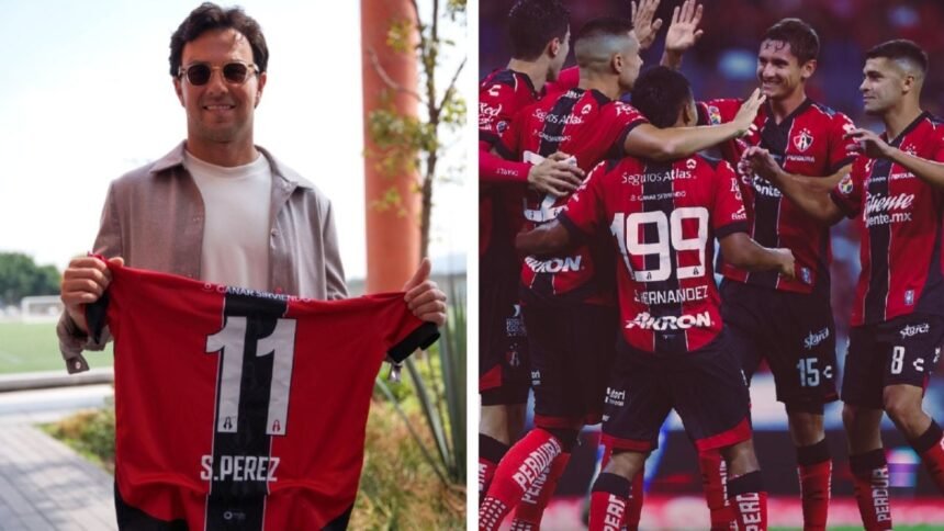 checo perez luce la playera del atlas y genera expectativa