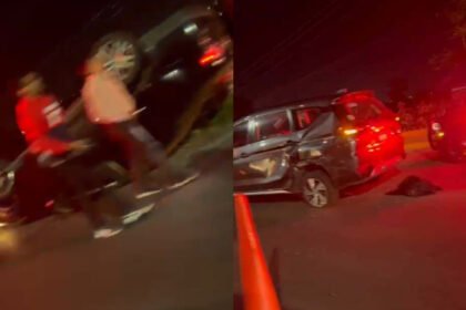 choque y volcadura de vehiculo en el libramiento nororiente de