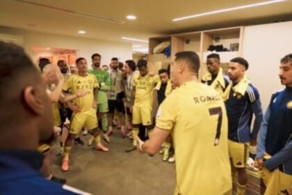 cristiano ronaldo motiva a sus companeros del al nassr con un