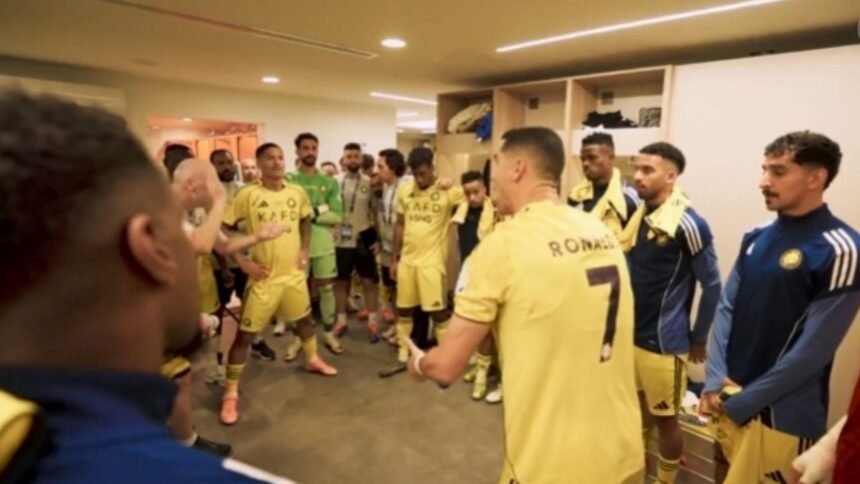 cristiano ronaldo motiva a sus companeros del al nassr con un