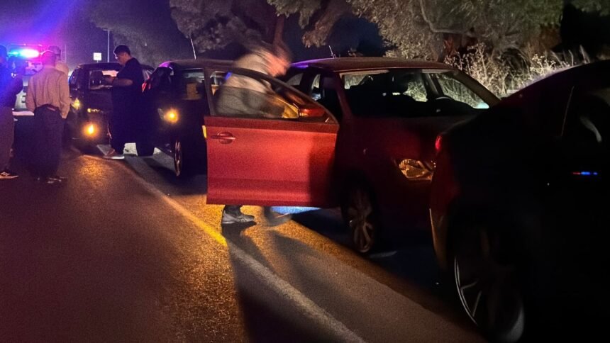 cuatro vehiculos colisionan por alcance en accidente de transito