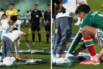 edson alvarez y jose gimenez apoyan a nina en muletas