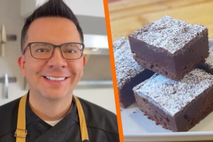 Receta de brownies con cacao a baño María del chef José Ramón Castillo
