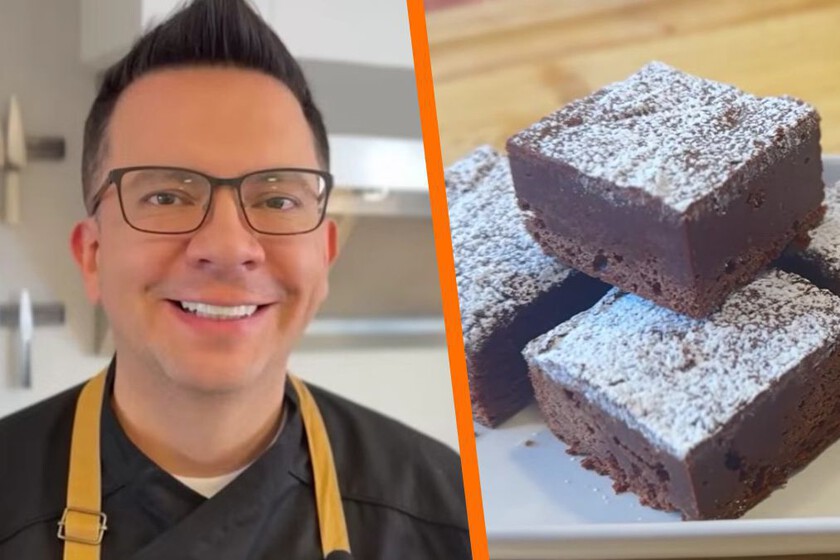Receta de brownies con cacao a baño María del chef José Ramón Castillo