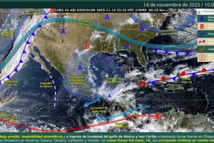 temperaturas descenderan hasta 10c por frente frio 14 en mexico