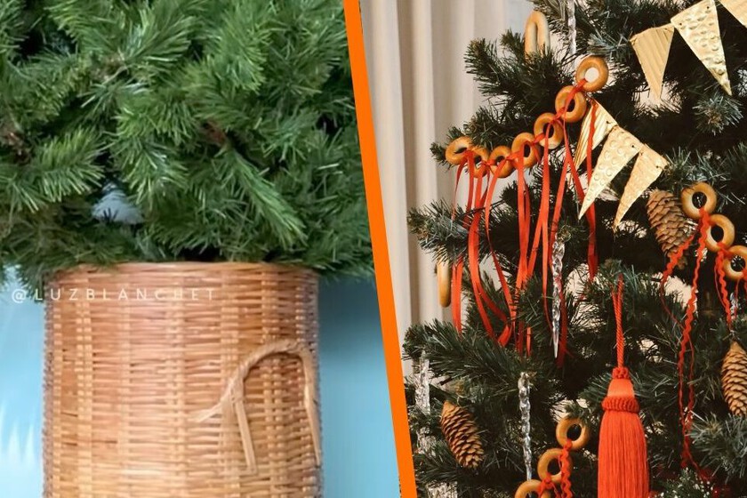 Truco efectivo para evitar que tu árbol de Navidad se caiga con solo dos elementos