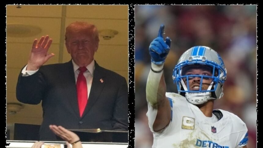 trump presente en el encuentro lions commanders en washington jugadores de