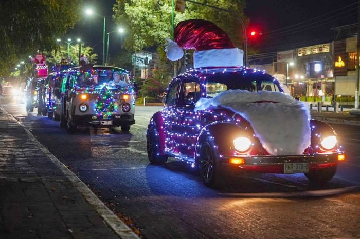 cincuenta autos clasicos vw recorreran morelia en caravana navidena con