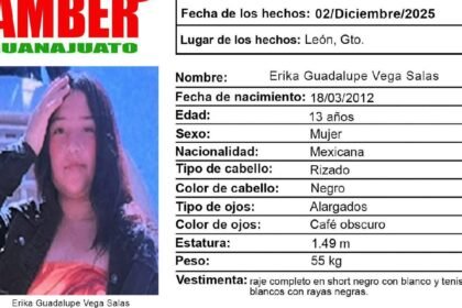 desaparicion de erika guadalupe vega salas confirmada en leon segun