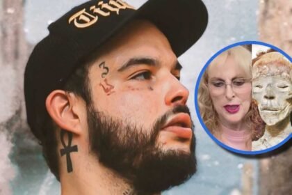 Emiliano Aguilar publica foto con momia de Marcela Rubiales