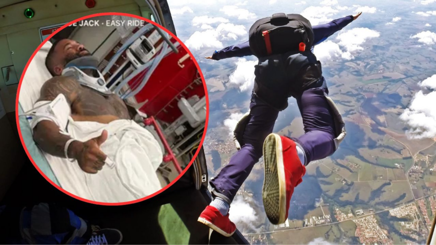 Famoso influencer sufre accidente de paracaidismo y queda hospitalizado