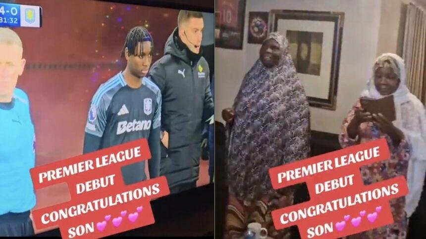 Futbolista del Aston Villa debuta en Premier; madre celebra en TV
