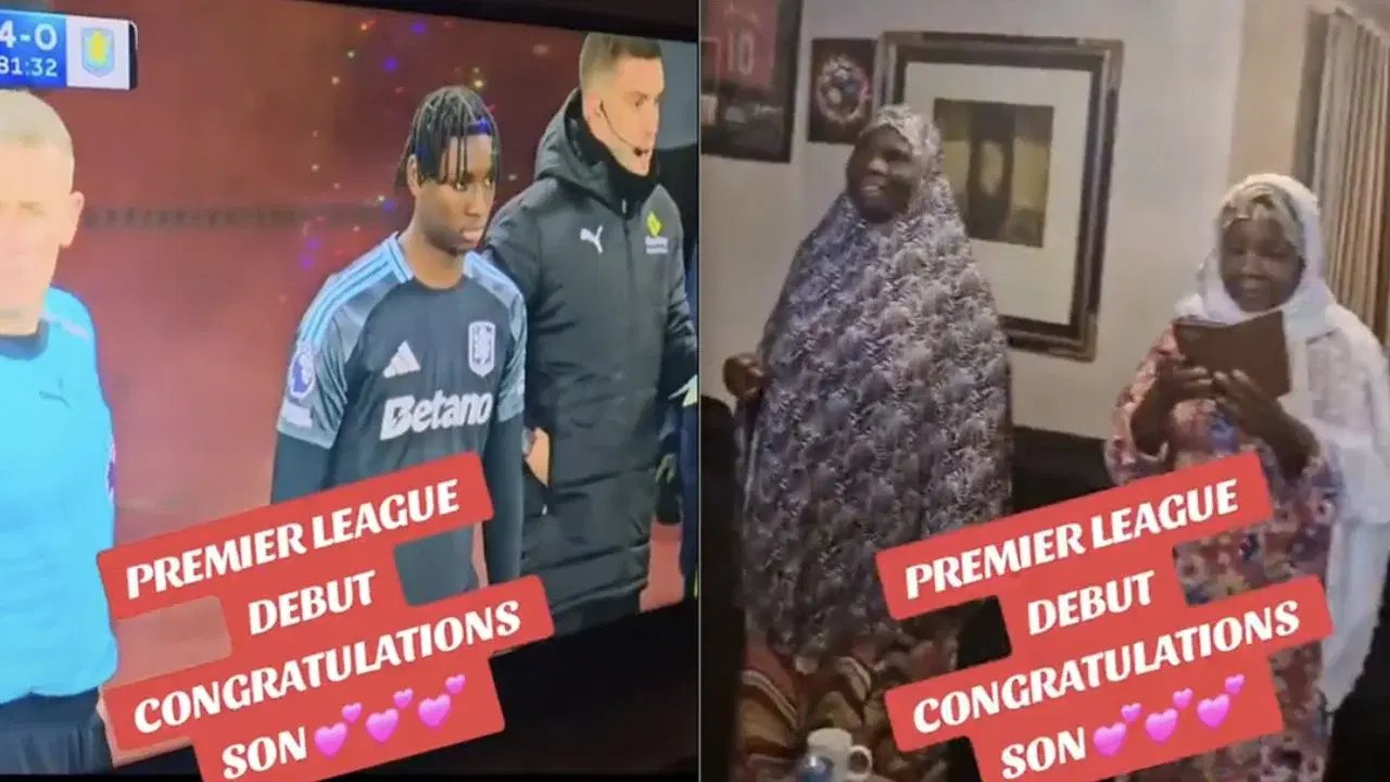 Jugador del Aston Villa debuta en Premier; madre celebra en TV