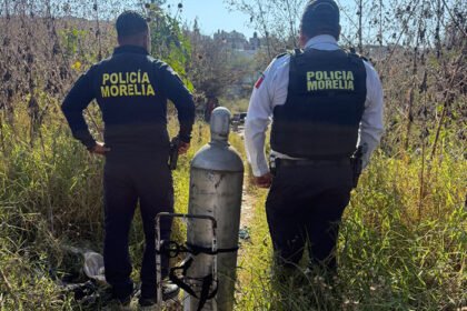 Policía Municipal de Morelia recupera cilindro con gas cloro robado al OOAPAS