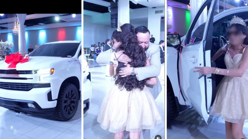 Quinceañera recibe un camionetón de regalo durante su fiesta y se vuelve viral