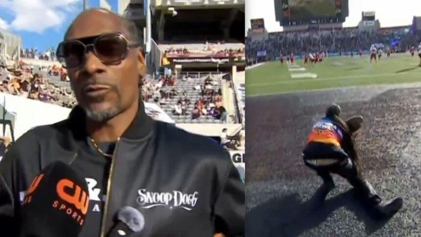 Snoop Dogg deja entrevista y atrapa balón en el Arizona Bowl