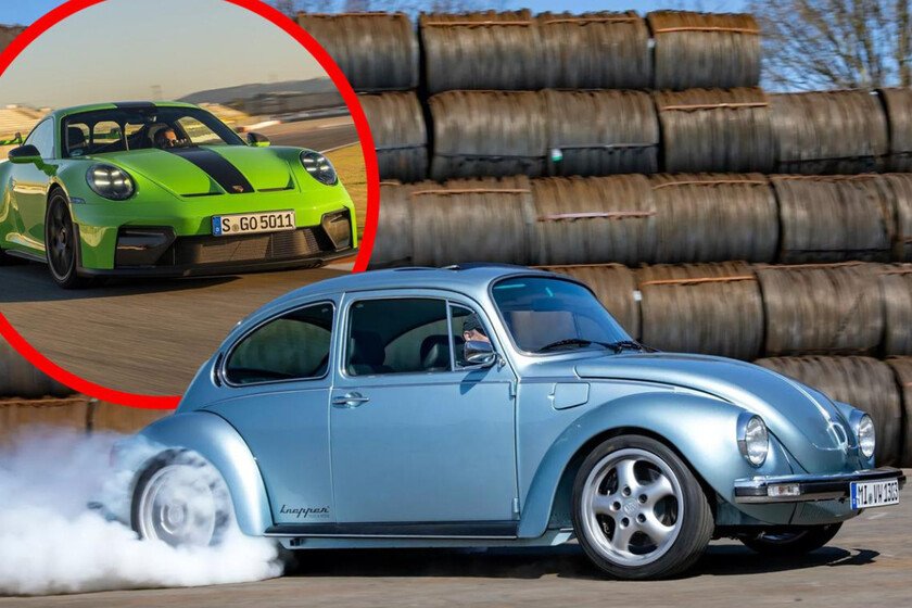 Vocho modificado supera en velocidad al Porsche 911 GT3 en una carrera de arranques