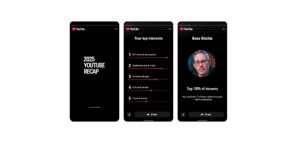 YouTube lanza Recap 2025, un resumen anual personalizado de usuarios y tendencias globales