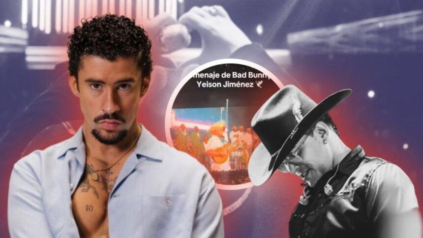 Bad Bunny honra a Yeison Jiménez en concierto tras desplome de avión
