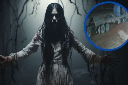 Cámara de seguridad capta figura misteriosa caminando por la carretera