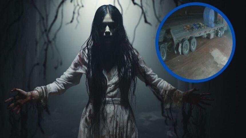 Cámara de seguridad capta figura misteriosa caminando por la carretera