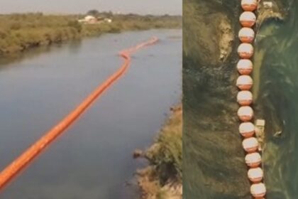 Estados Unidos advierte muro flotante en Río Bravo; alerta en Tamaulipas