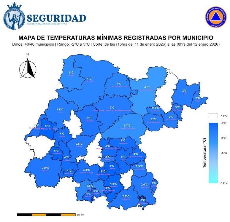 Guanajuato: Secretaría de Seguridad y Paz emite recomendaciones por bajas temperaturas