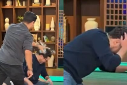 Invitado hiere a Mauricio Mancera con un florero en vivo