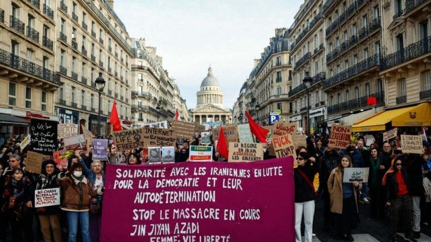 Miles en París piden fin represión en Irán y cambio de régimen