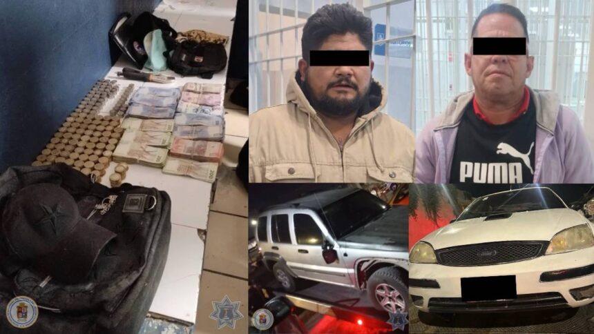 Policía local detiene a dos y recupera 350 mil pesos