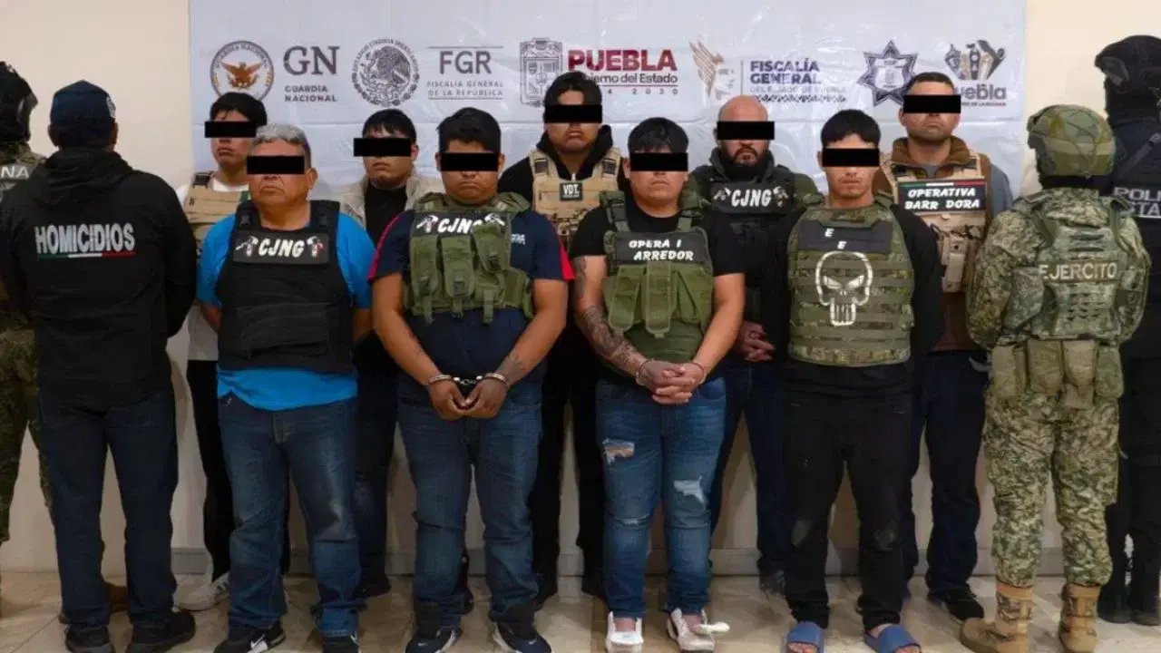 Puebla: detienen a nueve presuntos integrantes del CJNG con armas y drogas