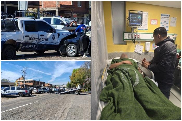 Titular de SSP visita a agentes lesionados en choque en Morelia, Michoacán