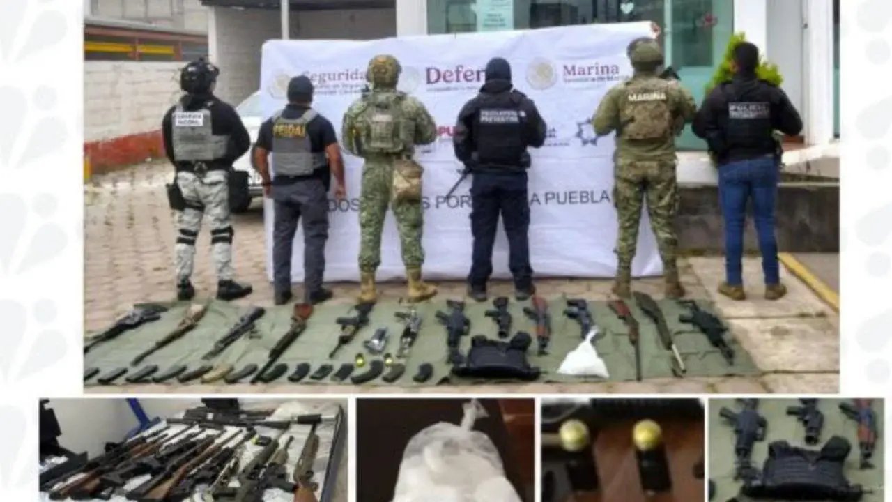 Aseguran armas y explosivos en Puebla; inmueble vinculado a El Bukanas