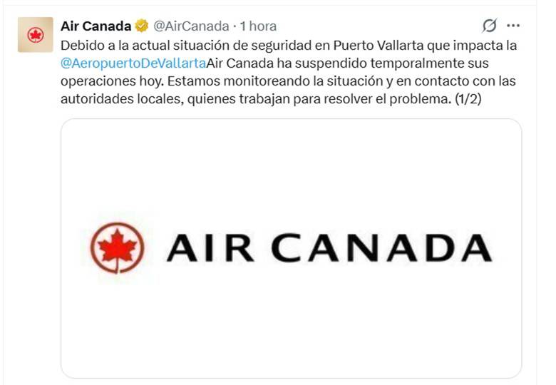 Canadá solicita a ciudadanos en Jalisco evitar salir; cancela vuelos Puerto Vallarta