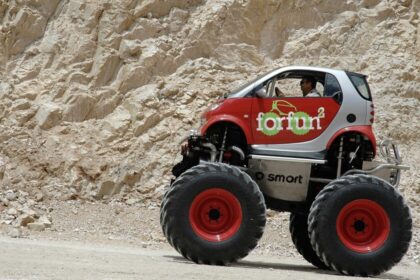 Conversión técnica de un Smart a vehículo tipo monster truck