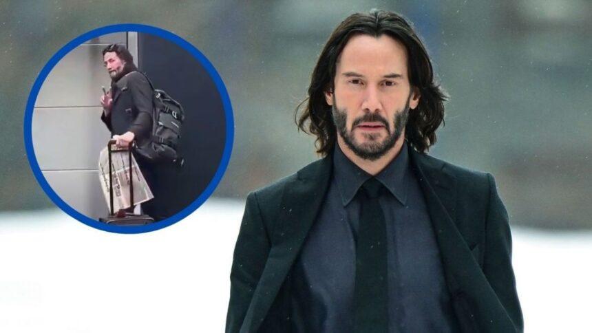 Keanu Reeves saluda a turistas frente a su casa
