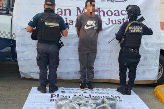 Aprehenden a hombre con siete kilos de marihuana en Jacona, Michoacán