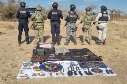 Autoridades federales y Grupo Táctico Regional aseguran armamento en Juventino Rosas, Guanajuato